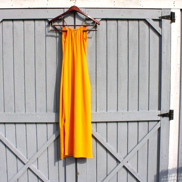 Beautiful Handmade Yellow Maxi Dress โ One Size โ Braided Strap Detail - Picture 7 of 8